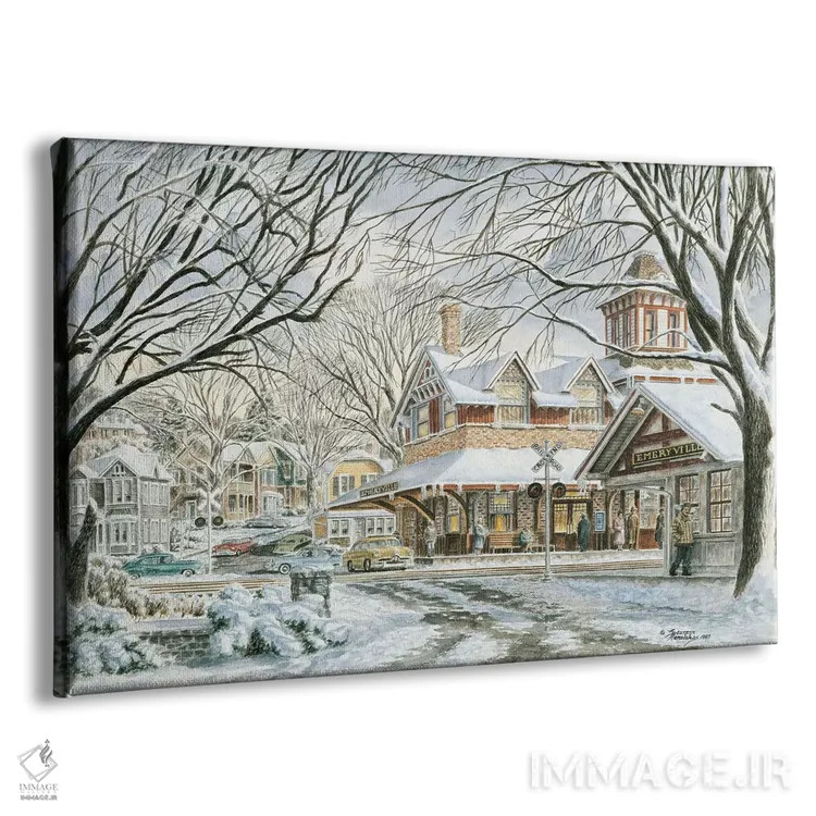 تابلو انتظار برای ساعت ۴:۱۵ اثر استانتون منولاکاس - نمای پرسپکتیو محصول