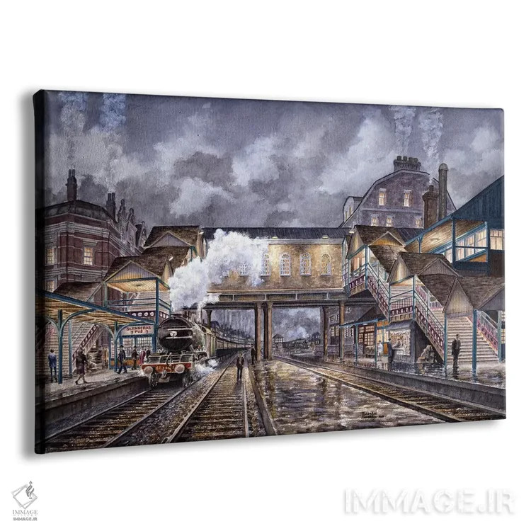 تابلو قطار شبانه به اباوربرو اثر استانتون منولاکاس - نمای پرسپکتیو محصول
