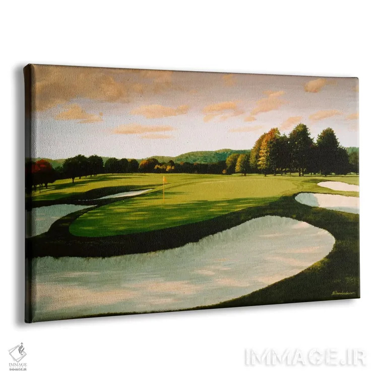 تابلو زمین گلف شماره ۸ اثر ویلیام واندر داسون - نمای پرسپکتیو محصول