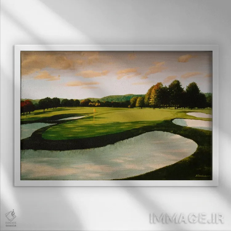تابلو زمین گلف شماره ۸ اثر ویلیام واندر داسون - نمای قابدار سفید