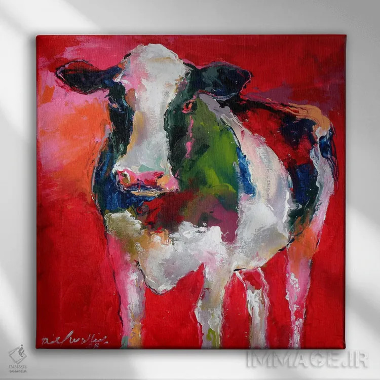 تابلو گاو اثر ریچارد والیش - نمای روبهرو روی دیوار