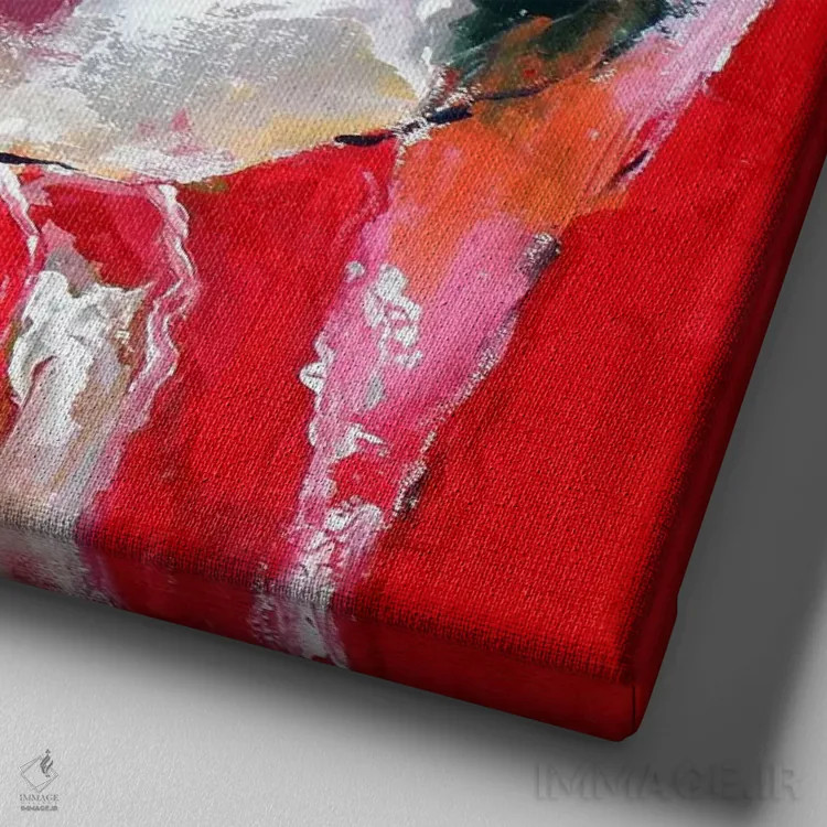 تابلو گاو اثر ریچارد والیش - نمای نزدیک بافت بوم