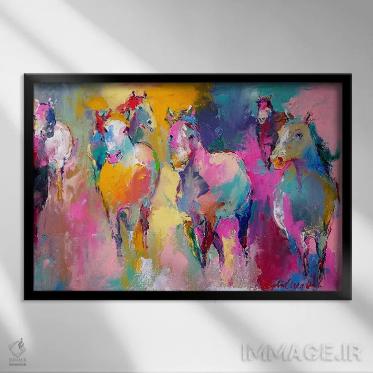 تابلو وحشی اثر ریچارد والیش - نمای قابدار مشکی