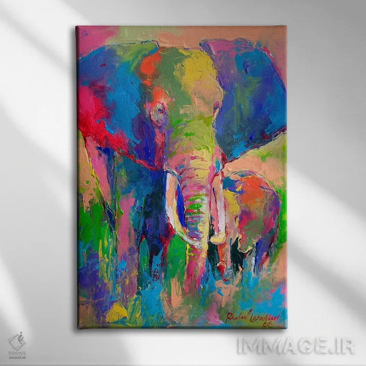 تابلو فیل اثر ریچارد والیش - نمای روبهرو روی دیوار