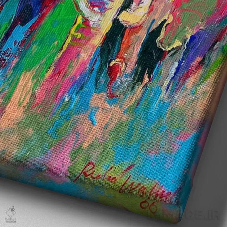 تابلو فیل اثر ریچارد والیش - نمای نزدیک بافت بوم