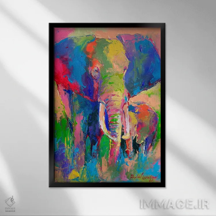 تابلو فیل اثر ریچارد والیش - نمای قابدار مشکی