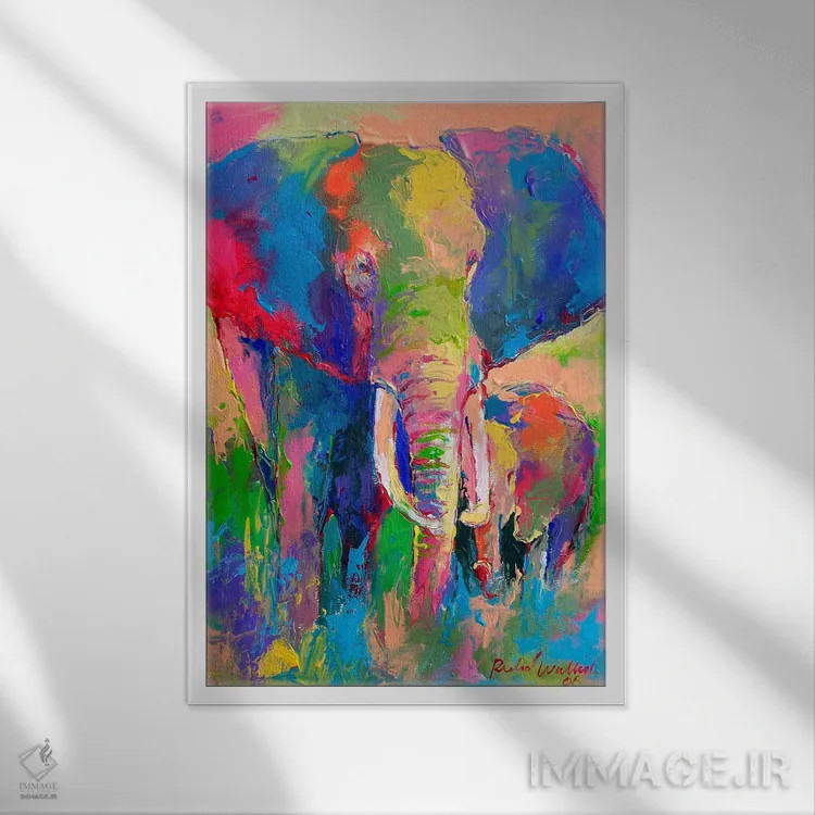 تابلو فیل اثر ریچارد والیش - نمای قابدار سفید