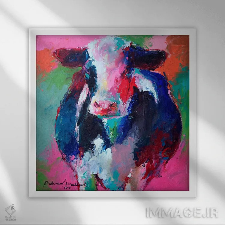 تابلو گاو II اثر ریچارد والیش - نمای قابدار سفید