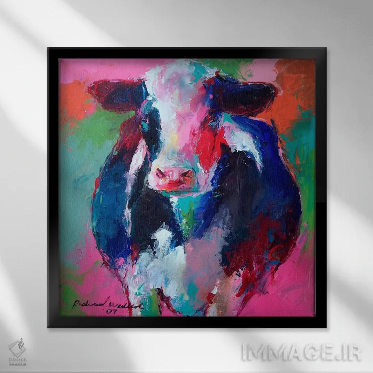 تابلو گاو II اثر ریچارد والیش - نمای قابدار مشکی