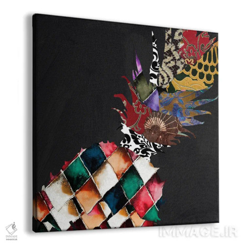 تابلو طرح آناناس II (بروکاد پارچهای) اثر ساشا - نمای پرسپکتیو محصول