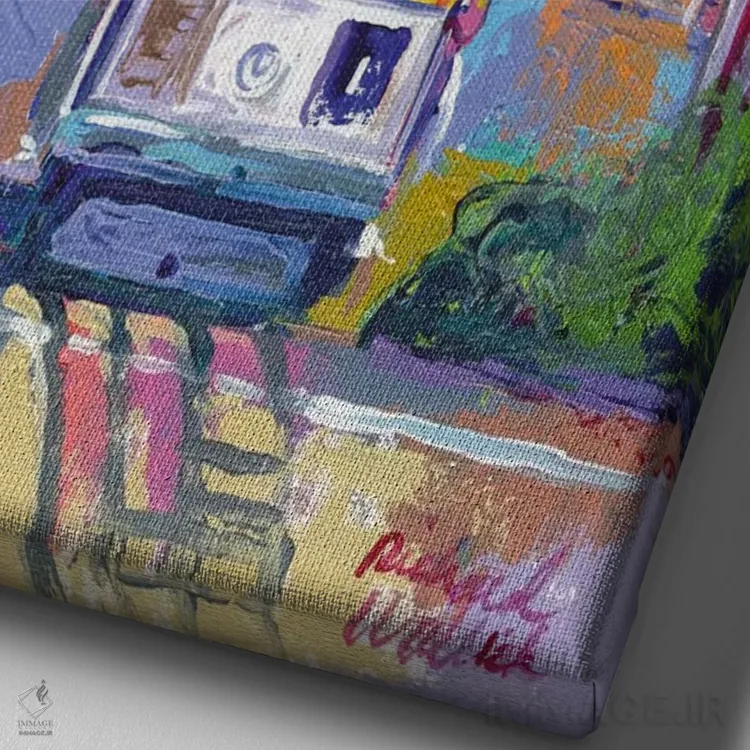 تابلو سانفرانسیسکو اثر ریچارد والیش - نمای نزدیک بافت بوم