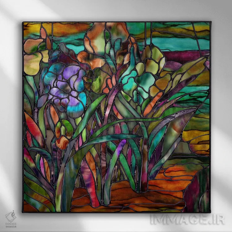 تابلو زنبقهای پوشیده از آبنبات اثر ساشا - نمای روبهرو روی دیوار