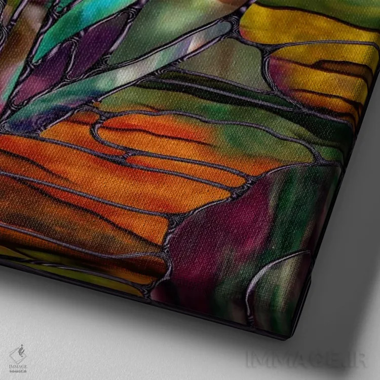 تابلو زنبقهای پوشیده از آبنبات اثر ساشا - نمای نزدیک بافت بوم