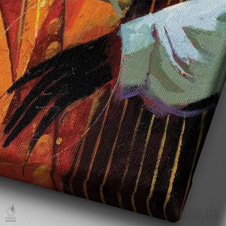 تابلو ادغام اثر کیت مالِت - نمای نزدیک بافت بوم