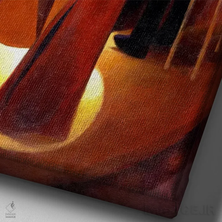 تابلو در حال و هوای احساسی اثر کیت مالِت - نمای نزدیک بافت بوم