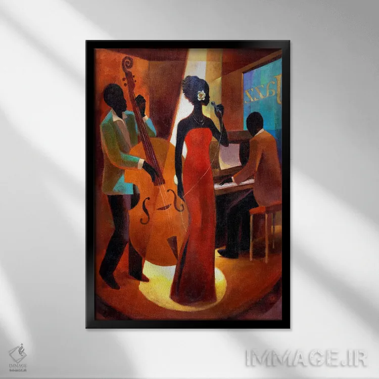 تابلو در حال و هوای احساسی اثر کیت مالِت - نمای قابدار مشکی