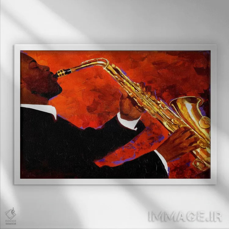 تابلو مرد در آتش اثر کیت مالِت - نمای قابدار سفید