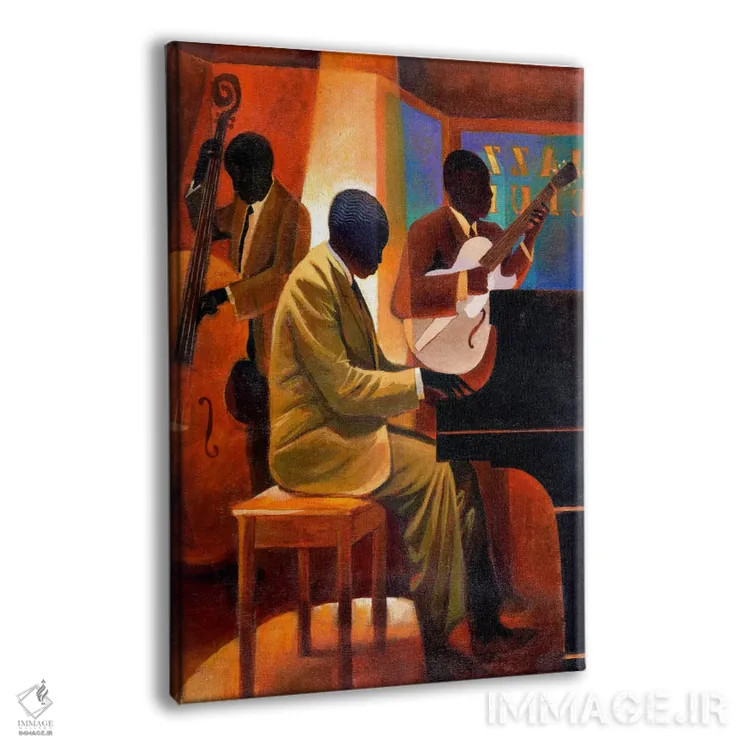 تابلو مرد پیانویی (نوازنده پیانو) اثر کیت مالِت - نمای پرسپکتیو محصول