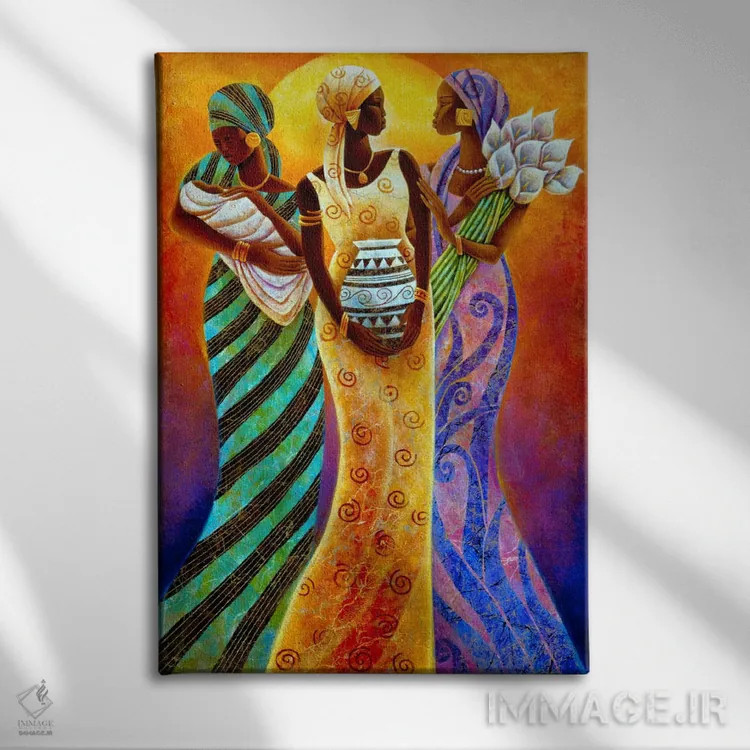 تابلو خواهران خورشید اثر کیت مالِت - نمای روبهرو روی دیوار