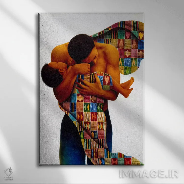 تابلو عشق پناهبخش اثر کیت مالِت - نمای روبهرو روی دیوار