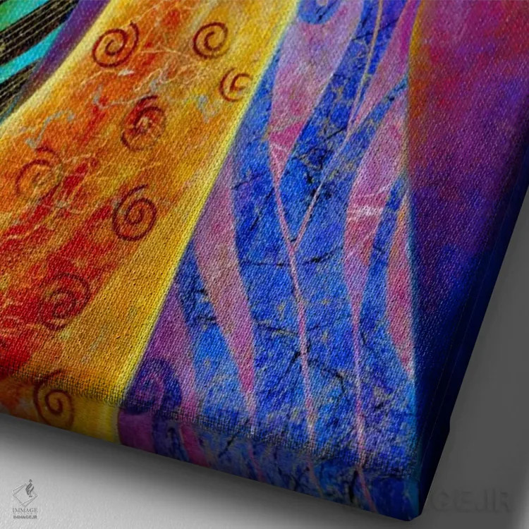 تابلو خواهران خورشید اثر کیت مالِت - نمای نزدیک بافت بوم