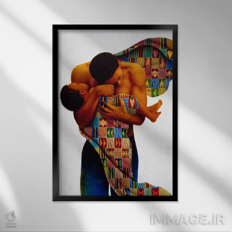 تابلو عشق پناهبخش اثر کیت مالِت - نمای قابدار مشکی