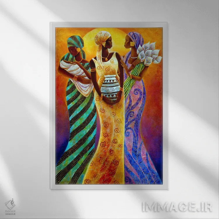 تابلو خواهران خورشید اثر کیت مالِت - نمای قابدار سفید