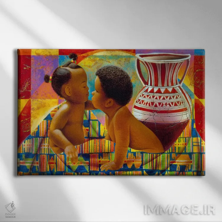 تابلو گنجینههای آفریقا اثر کیت مالِت - نمای روبهرو روی دیوار