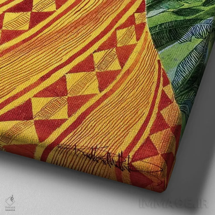 تابلو دو خواهر اثر کیت مالِت - نمای نزدیک بافت بوم