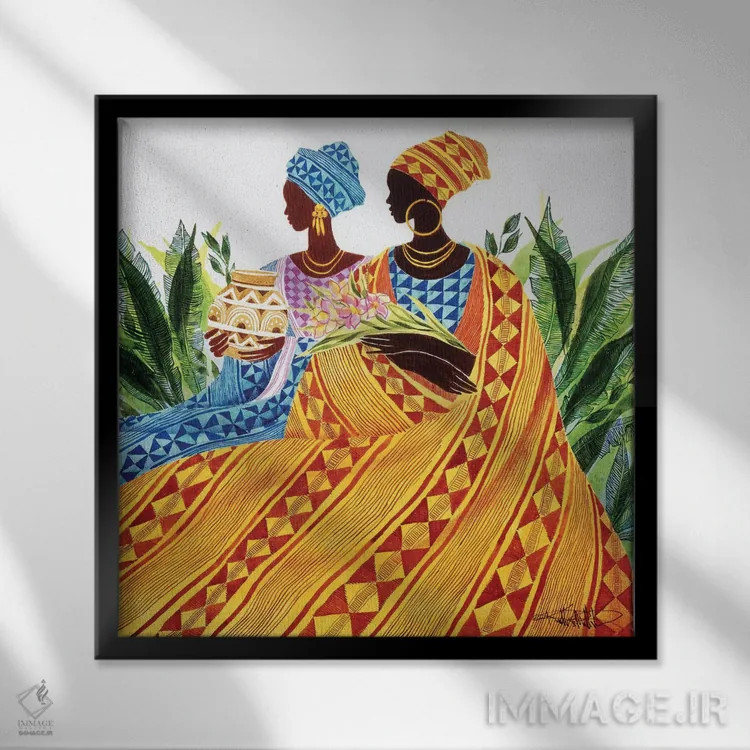 تابلو دو خواهر اثر کیت مالِت - نمای قابدار مشکی