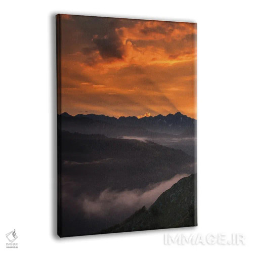 تابلو آخرین پرتوهای خورشید بر کوهها اثر آنابل شابر - نمای پرسپکتیو محصول