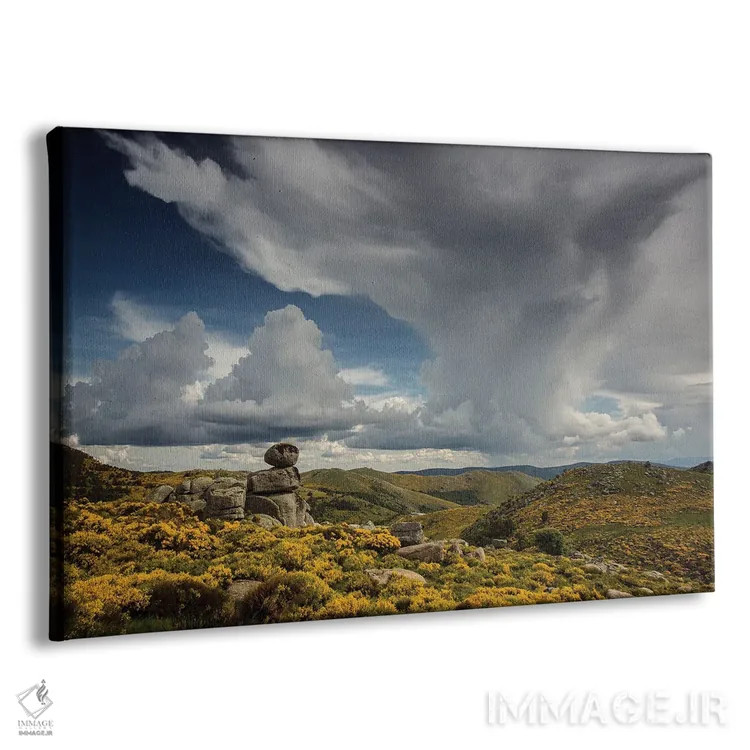 تابلو طوفان رعد و برق بر چشمانداز گلی اثر آنابل شابر - نمای پرسپکتیو محصول