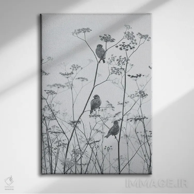 تابلو استامپ ژاپنی (چاپ سنتی) اثر آنابل شابر - نمای روبهرو روی دیوار