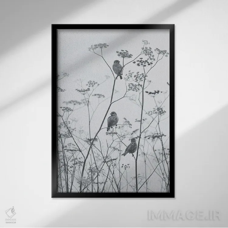 تابلو استامپ ژاپنی (چاپ سنتی) اثر آنابل شابر - نمای قابدار مشکی