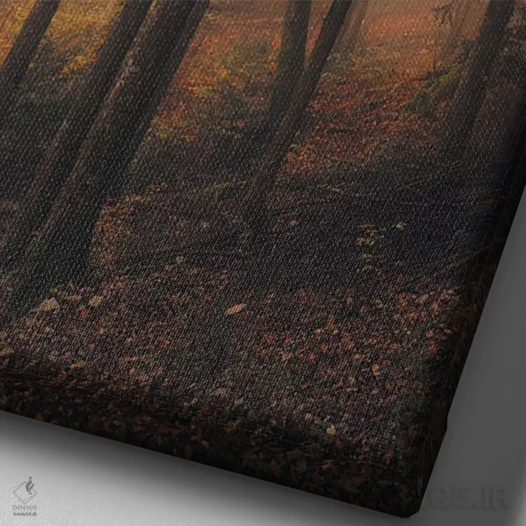 تابلو جنگل رازآلود اثر آنابل شابر - نمای نزدیک بافت بوم