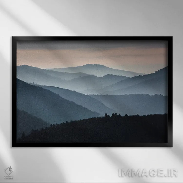 تابلو انحناهای کوهستان اثر آنابل شابر - نمای قابدار مشکی
