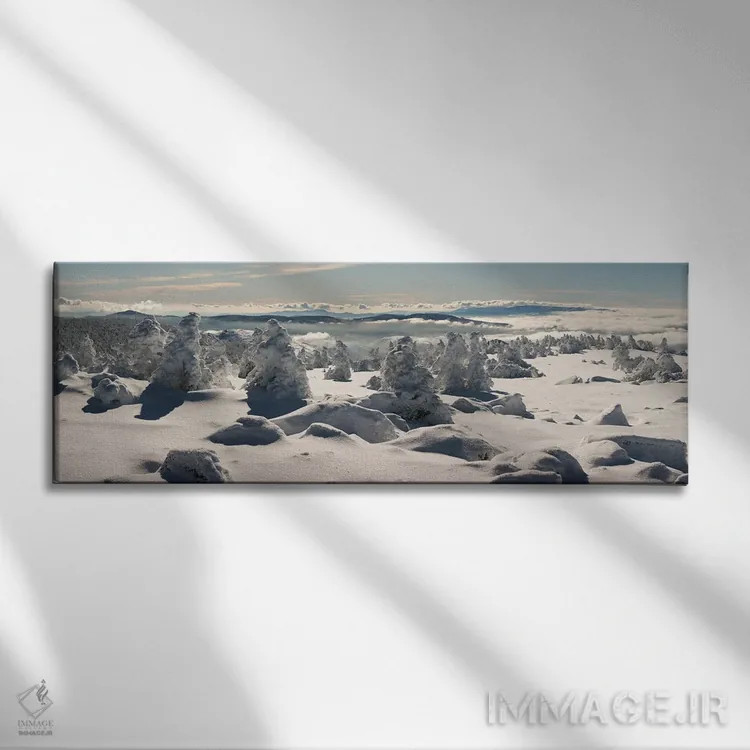 تابلو منظره برفی اثر آنابل شابر - نمای روبهرو روی دیوار