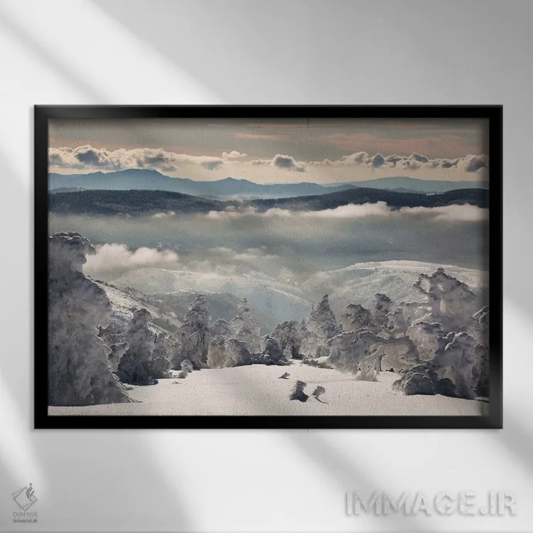 تابلو رویای برفی اثر آنابل شابر - نمای قابدار مشکی