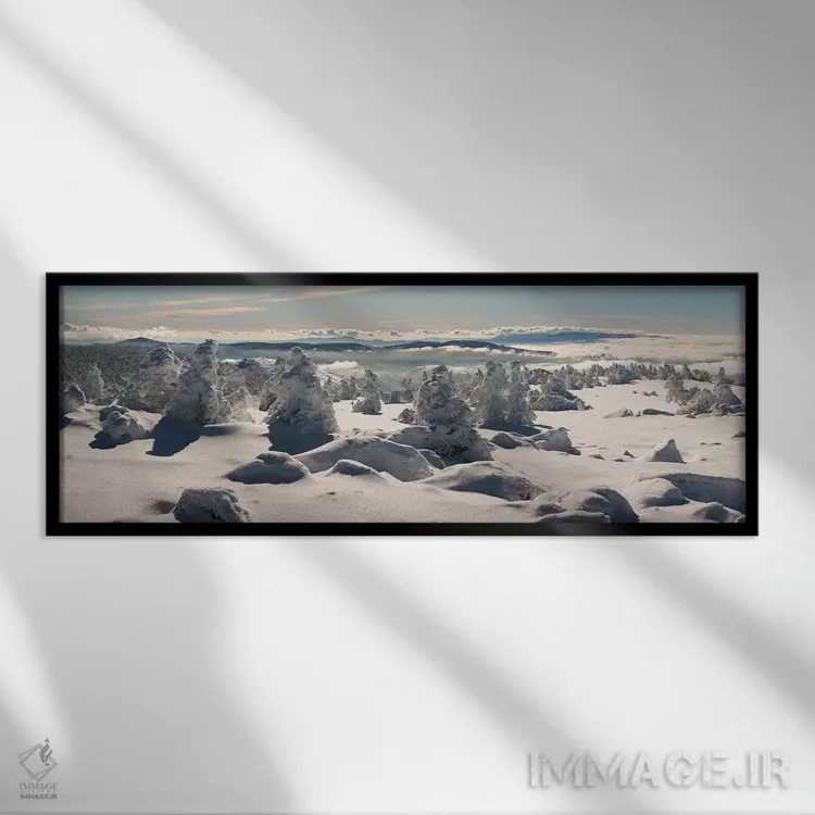 تابلو منظره برفی اثر آنابل شابر - نمای قابدار مشکی