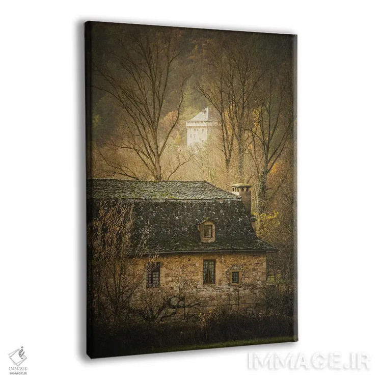تابلو قلعه پنهان در روستای قدیمی فرانسوی اثر آنابل شابر - نمای پرسپکتیو محصول