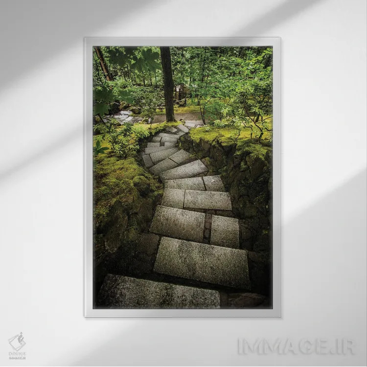 تابلو باغ ژاپنی پورتلند اثر آنابل شابر - نمای قابدار سفید