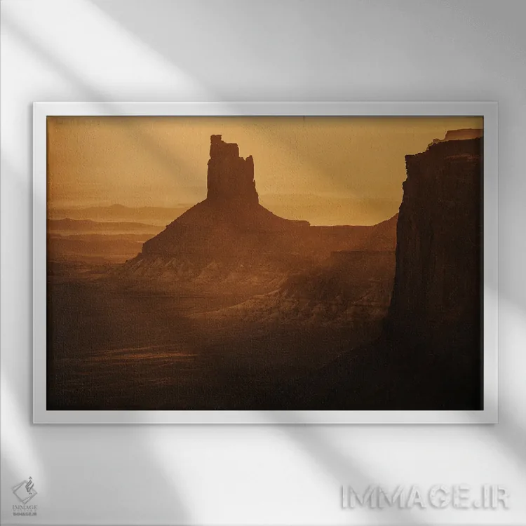 تابلو پارک ملی کنیونلندز اثر آنابل شابر - نمای قابدار سفید