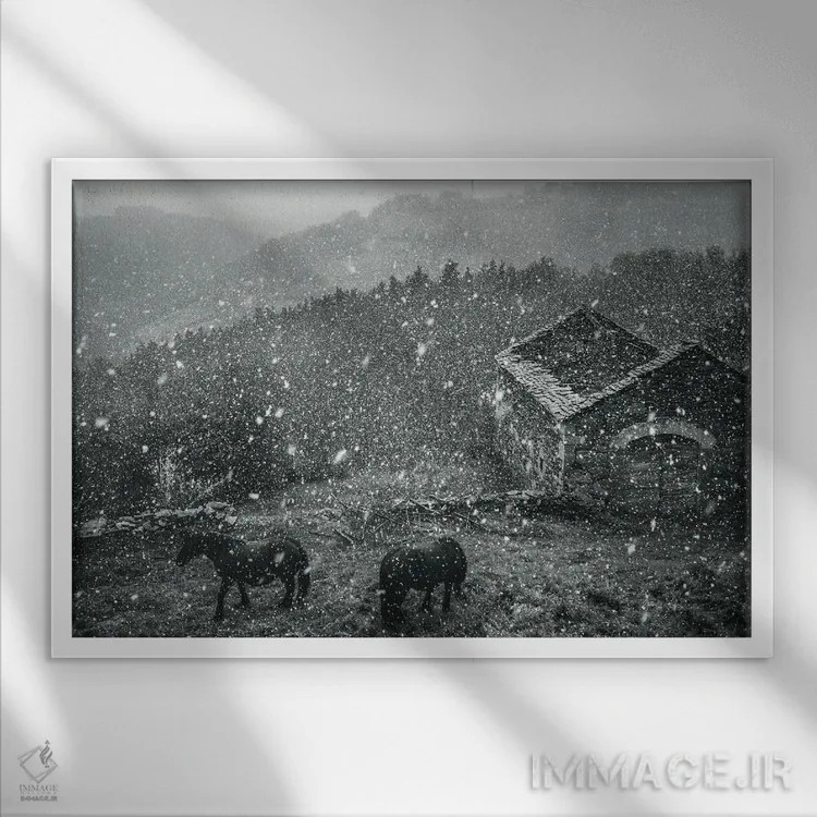 تابلو منظر روستایی اثر آنابل شابر - نمای قابدار سفید