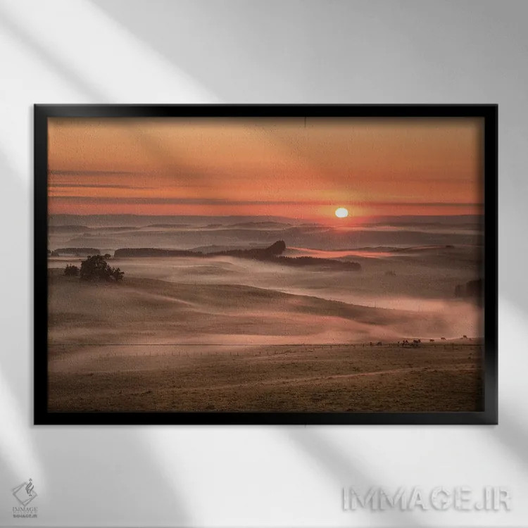 تابلو یک صبح مهآلود اثر آنابل شابر - نمای قابدار مشکی