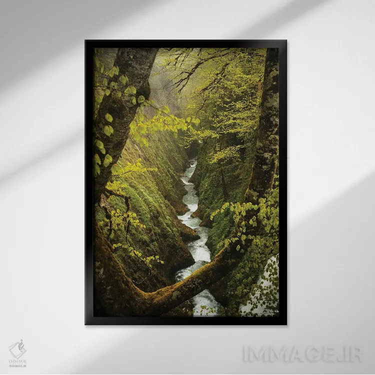 تابلو درهٔ پنهان اثر آنابل شابر - نمای قابدار مشکی