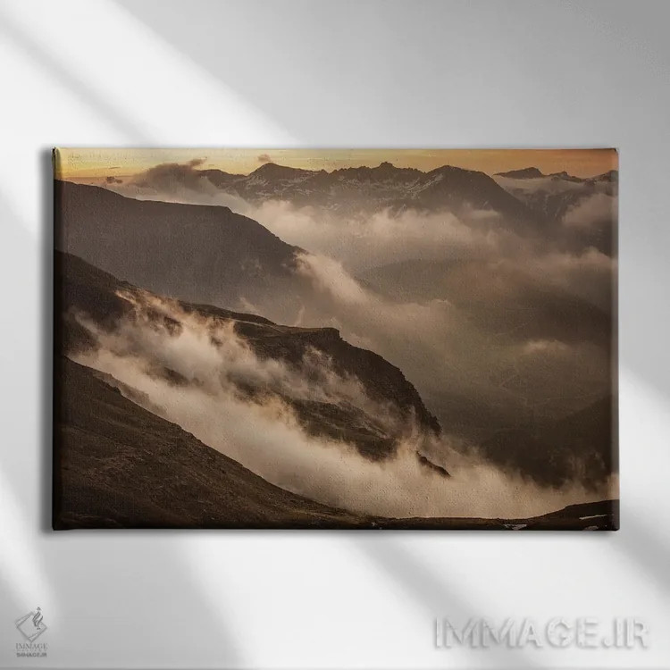 تابلو چشمانداز رشتهکوه آلپ فرانسه اثر آنابل شابر - نمای روبهرو روی دیوار