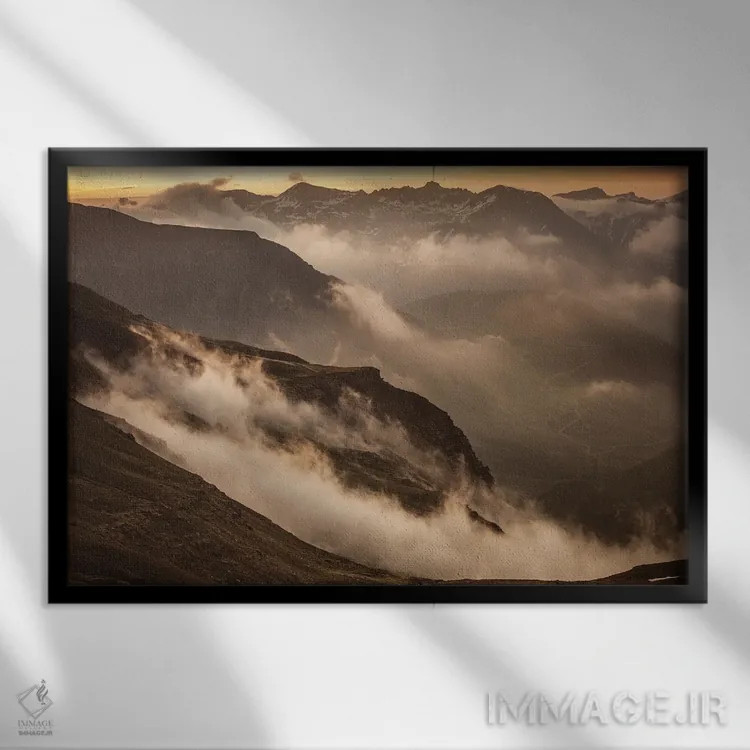 تابلو چشمانداز رشتهکوه آلپ فرانسه اثر آنابل شابر - نمای قابدار مشکی