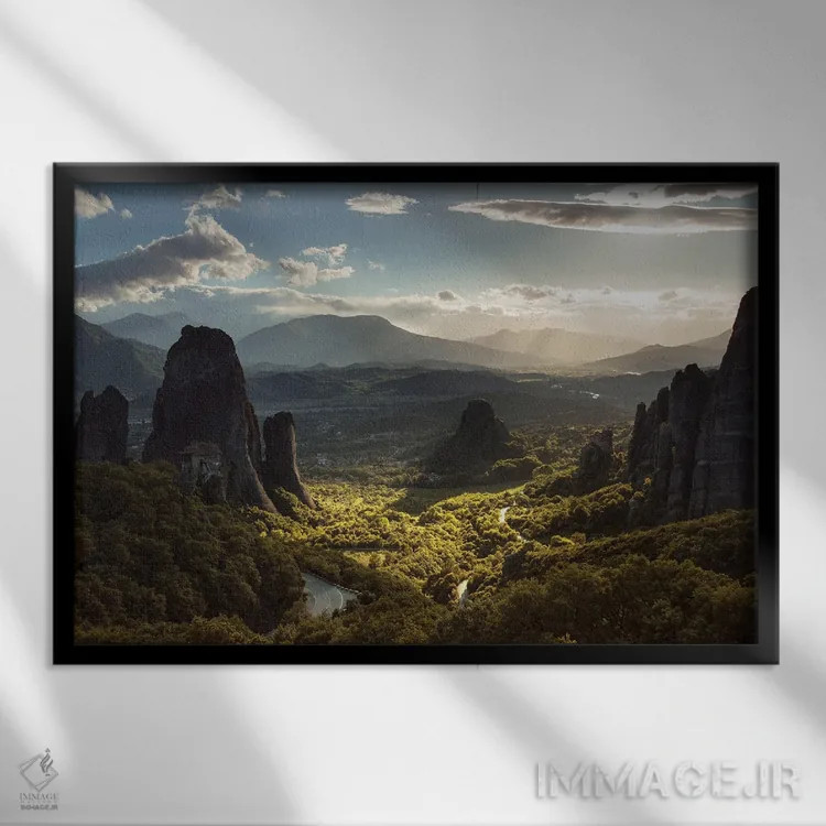 تابلو متئورا II (یونان) اثر آنابل شابر - نمای قابدار مشکی