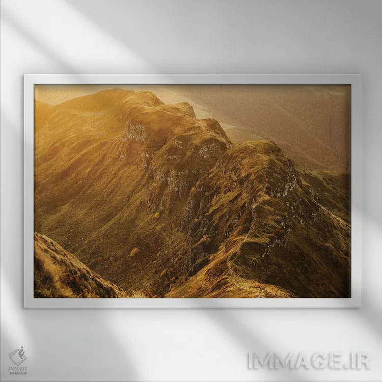 تابلو چشمانداز آتشفشانی اثر آنابل شابر - نمای قابدار سفید