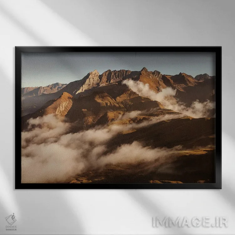 تابلو رنگهای پاییزی در کوهستان اثر آنابل شابر - نمای قابدار مشکی